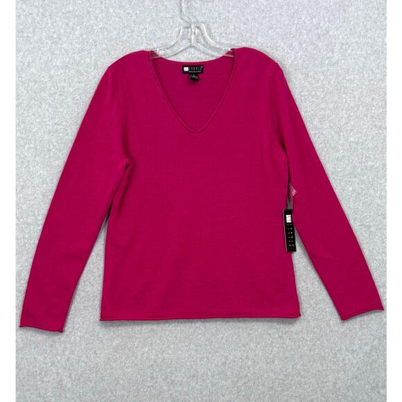 Carol Little 100% Merino Wool Sweater Size M V-Neck Old Money Classic Luxury - Picture 1 of 12